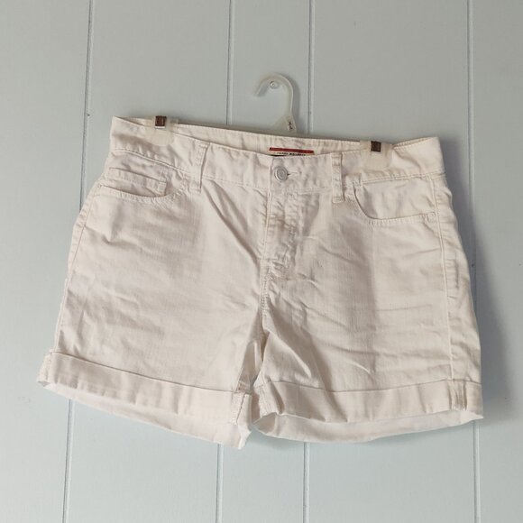 Tommy Hilfiger White Jean Cuffed Shorts Size 4 - Picture 1 of 6